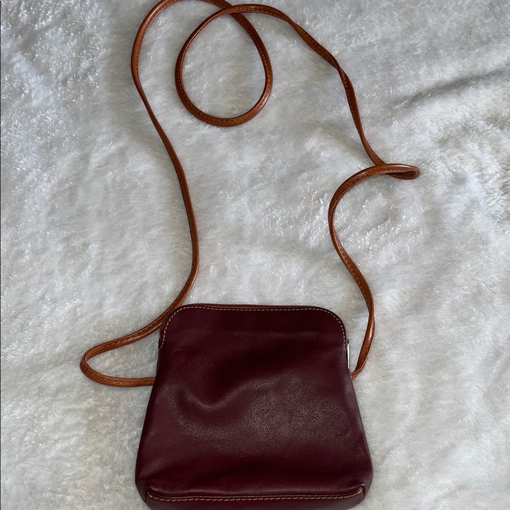 Burgundy Genuine Leather BORSE IN PELLE Made In Italy Crossbody Purse